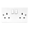 B&M 2 Gang Wall Socket - White 13 Amp 1 B&M 2 Gang Wall Socket - White 13 Amp -Robert Dyas Equipment Shop 308835 switches sockets 2 gang 13amp white1