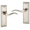 B&M Willow Satin Effect Scroll Internal Door Handle 1 B&M Willow Satin Effect Scroll Internal Door Handle -Robert Dyas Equipment Shop 309445 silver door handle plain1