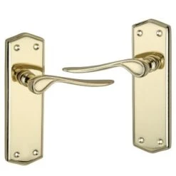 B&M Rowan Polished Brass Effect Internal Door Handle