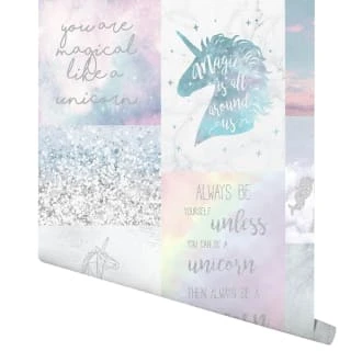 Believe In Unicorns Wallpaper - Multi 4 Believe In Unicorns Wallpaper - Multi - Image 2