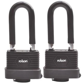 Long Shackle Weatherproof Padlock 50mm 2pk - Black 3 Long Shackle Weatherproof Padlock 50mm 2pk - Black