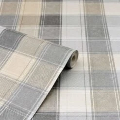 Country Check Wallpaper - Grey 11 Country Check Wallpaper - Grey -Robert Dyas Equipment Shop 341211 arthouse country check grey wallpaper 3