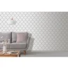 Crystal Trellis Wallpaper - White & Silver