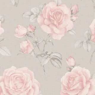 Rosa Blush & Grey Floral Wallpaper 4 Rosa Blush & Grey Floral Wallpaper - Image 2