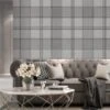 Giorgio Gunmetal Wallpaper 2 Giorgio Gunmetal Wallpaper -Robert Dyas Equipment Shop 358057 giorgio gunmetal silver check wallpaper 3