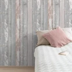 Wood Panels Blush Wallpaper
