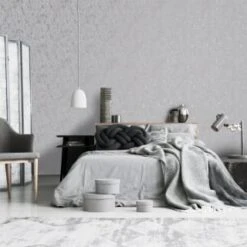 Milan Plain Silver Wallpaper
