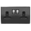Black 2 Gang Wall Socket 2 Black 2 Gang Wall Socket -Robert Dyas Equipment Shop 372260 black 2 gang socket