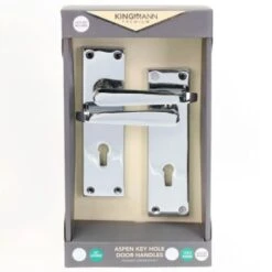Aspen Key Hole Polished Chrome Effect Door Handles