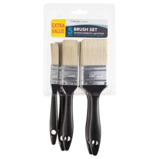 Turner & Gray Synthetic Paint Brushes 5pk 3 Turner & Gray Synthetic Paint Brushes 5pk