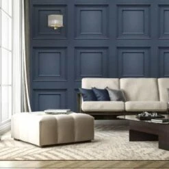 Amara Panel Wallpaper - Navy