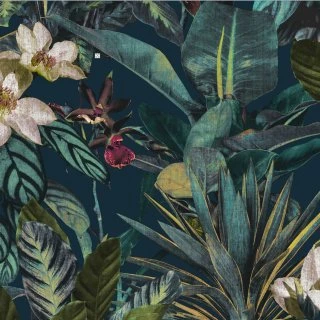 Tropical Leaves Wallpaper - Navy 4 Tropical Leaves Wallpaper - Navy - Image 2