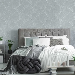 Winter Tree Wallpaper - Duck Egg 3 Winter Tree Wallpaper - Duck Egg