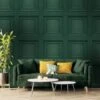 Oliana Green Panel Wallpaper 1 Oliana Green Panel Wallpaper -Robert Dyas Equipment Shop 391280 oliana panel green wallpaper 2