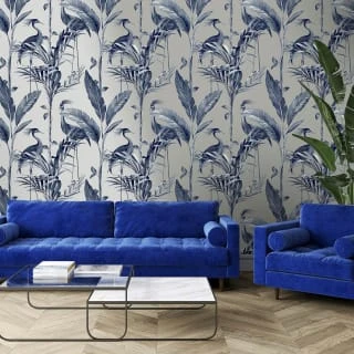 Azzurra Navy & Silver Wallpaper 3 Azzurra Navy & Silver Wallpaper