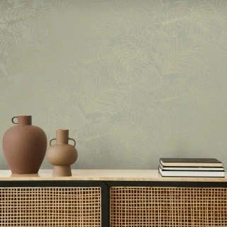 Canopy Leaf Sage & Gold Wallpaper 3 Canopy Leaf Sage & Gold Wallpaper