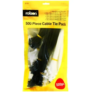 Rolson Cable Tie Pack 500pc 3 Rolson Cable Tie Pack 500pc