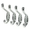 B&M Chrome Effect Double Hooks 4pk -Robert Dyas Equipment Shop 392739 4pk chrome double hook