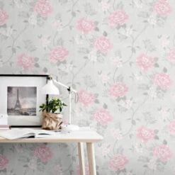Rose Trail Pink Wallpaper