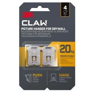 B&M 3M Claw Picture Hanger For Drywall 4pk - 20kg 3 B&M 3M Claw Picture Hanger For Drywall 4pk - 20kg